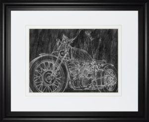 Motorcycle Mechanical Sketch II BY Ethan Harper