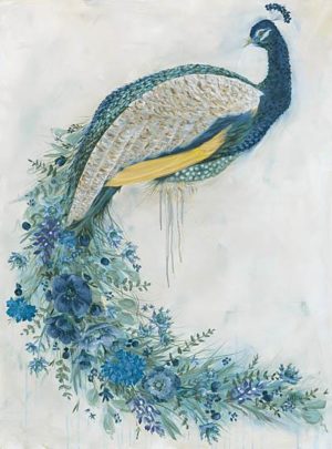 Floral Peacock by Hollihocks Art (FRAMED)(SMALL)