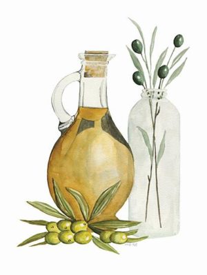 Olive Oil Jar I by Cindy Jacobs (FRAMED)(SMALL)