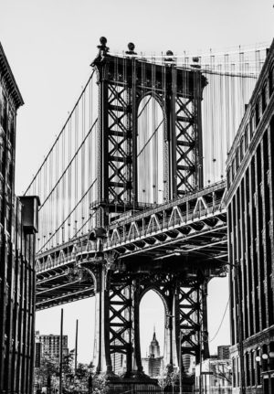 Black & White Manhattan Bridge by  Bill Carson Photography (FRAMED)(SMALL)