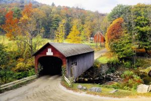 Vermont Covered Bridge by Danita Delimont (FRAMED)(SMALL)