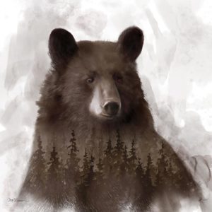 Forest Bear by Carol Robinson (FRAMED)(SMALL)